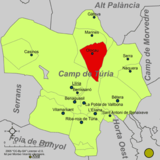 Localización de Olocau respecto a la comarca del Campo de Turia