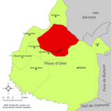 Localización de Utiel respecto a la comarca de Requena-Utiel
