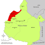 Localización de Camporrobles respecto a la comarca de Requena-Utiel