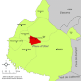 Localización de Caudete de las Fuentes respecto a la comarca de Requena-Utiel