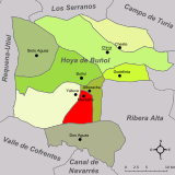 Localización de Macastre respecto a la comarca de la Hoya de Buñol