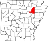 Ubicación del condado en ArkansasUbicación de Arkansas en EE. UU.