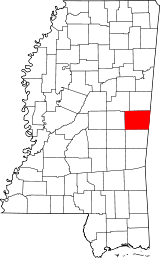 Ubicación del condado en Misisipi Ubicación de Misisipi en EE.UU.