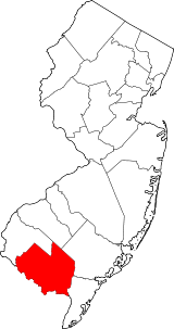 Situación del condado en Nueva JerseyUbicación de Nueva Jersey en EE. UU.