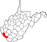 Ubicación del condado en Virginia OccidentalUbicación de Virginia Occidental en EE.UU.