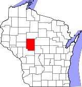 Ubicación del condado en WisconsinUbicación de Wisconsin en EE. UU.