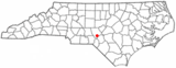 Ubicación en el condado de Moore y en el estado de Carolina del Norte Ubicación de Carolina del Norte en EE. UU.