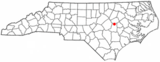 Ubicación en el condado de Wayne y en el estado de Carolina del Norte Ubicación de Carolina del Norte en EE. UU.