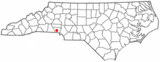 Ubicación en el condado de Gaston y en el estado de Carolina del Norte Ubicación de Carolina del Norte en EE. UU.