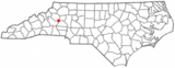 Ubicación en el condado de Caldwell y en el estado de Carolina del Norte Ubicación de Carolina del Norte en EE. UU.
