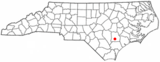 Ubicación en el condado de Duplin y en el estado de Carolina del Norte Ubicación de Carolina del Norte en EE. UU.