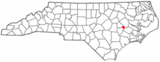Ubicación en el condado de Pitt y condado de Lenoir y en el estado de Carolina del Norte Ubicación de Carolina del Norte en EE. UU.