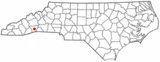 Ubicación en el condado de Henderson y en el estado de Carolina del Norte Ubicación de Carolina del Norte en EE. UU.
