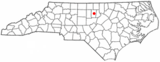 Ubicación en el condado de Orange y en el estado de Carolina del Norte Ubicación de Carolina del Norte en EE. UU.