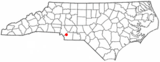 Ubicación en el condado de Union y en el estado de Carolina del Norte Ubicación de Carolina del Norte en EE. UU.