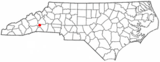 Ubicación en el condado de Rutherford y en el estado de Carolina del Norte Ubicación de Carolina del Norte en EE. UU.
