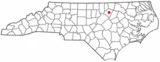 Ubicación en el condado de Franklin y en el estado de Carolina del Norte Ubicación de Carolina del Norte en EE. UU.