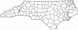 Ubicación en el condado de McDowell y en el estado de Carolina del Norte Ubicación de Carolina del Norte en EE. UU.