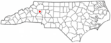 Ubicación en el condado de Alexander y en el estado de Carolina del Norte Ubicación de Carolina del Norte en EE. UU.