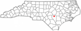 Ubicación en el condado de Sampson y en el estado de Carolina del Norte Ubicación de Carolina del Norte en EE. UU.