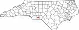 Ubicación en el condado de Anson y en el estado de Carolina del Sur Ubicación de Carolina del Norte en EE. UU.
