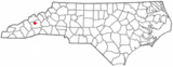 Ubicación en el condado de Buncombe y en el estado de Carolina del Norte Ubicación de Carolina del Norte en EE. UU.