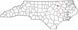 Ubicación en el condado de Nash y condado de Edgecombe y en el estado de Carolina del Norte Ubicación de Carolina del Norte en EE. UU.