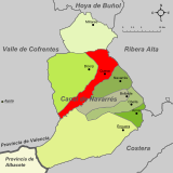 Localización de Quesa respecto a la comarca del Canal de Navarrés