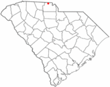 Ubicación en el Condado de York y en el estado de Carolina del Sur Ubicación de Carolina del Sur en EE. UU.