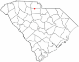 Ubicación en el condado de Chester y en el estado de Carolina del Sur Ubicación de Carolina del Sur en EE. UU.