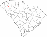 Ubicación en el condado de Anderson y en el estado de Carolina del Sur Ubicación de Carolina del Sur en EE. UU.