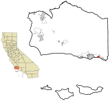 Ubicación en el condado de Santa Bárbara y en el estado de California Ubicación de California en EE. UU.