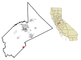 Ubicación en el condado de Stanislaus y en el estado de California Ubicación de California en EE. UU.