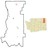 Ubicación en el condado de Stevens en el estado de Washington Ubicación de Washington en EE. UU.