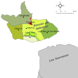 Localización de Torrebaja respecto a la comarca del Rincón de Ademuz