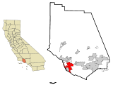 Ubicación en el condado de Ventura y en el estado de California Ubicación de California en EE. UU.