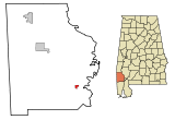 Ubicación en el condado de Washington y en el estado de Alabama Ubicación de Alabama en EE. UU.