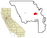 Yolo County California Incorporated and Unincorporated areas Woodland Highlighted.svg