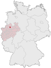 Mapa de Alemania, posición de Münster destacada