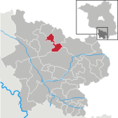 Mapa de Alemania, posición de Fichtwald destacada