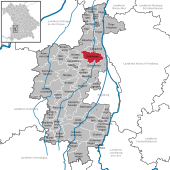 Mapa de Alemania, posición de Gablingen destacada