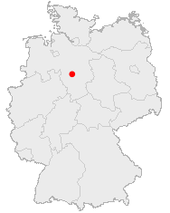 Mapa de Alemania, posición de Hanóver destacada