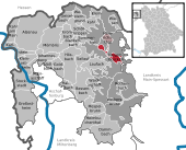 Mapa de Alemania, posición de Heigenbrücken destacada