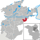 Mapa de Alemania, posición de Hohenfinow destacada