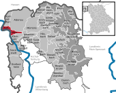 Mapa de Alemania, posición de Karlstein am Main destacada