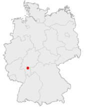 Mapa de Alemania, posición de Offenbach destacada