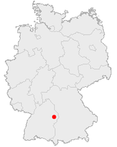 Mapa de Alemania, posición de Aalen destacada