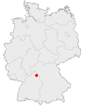 Mapa de Alemania, posición de Bad Mergentheim destacada