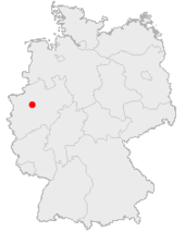 Mapa de Alemania, posición de Herne destacada