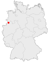 Mapa de Alemania, posición de Ochtrup destacada
